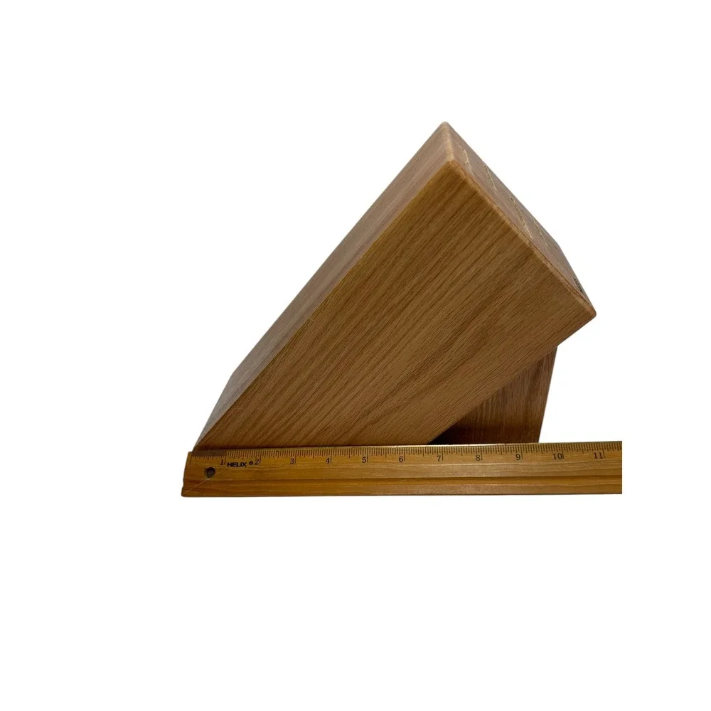 Cutco 5 Slot Oak Wood Knife Block Kitchen Storage Brown Good Made in USA‎